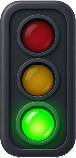Greenlight stoplight showing the green lamp lit